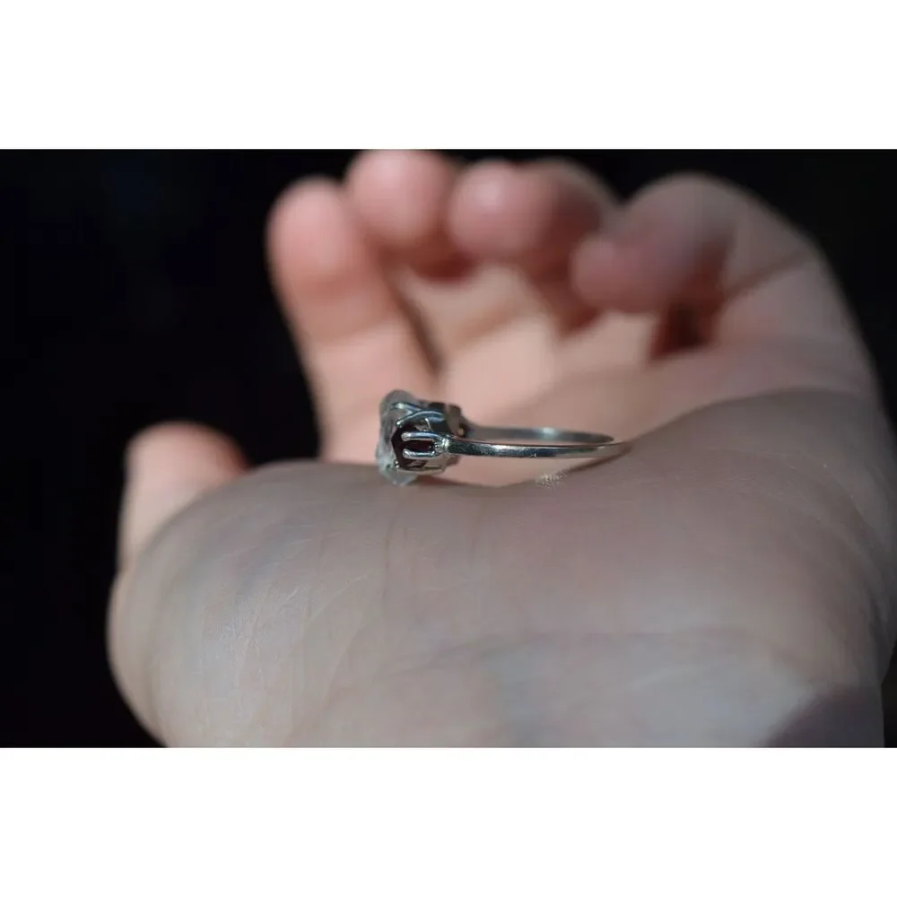 Garnet and Lake county diamond ring, anniversary ring, raw stone rings